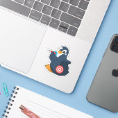 Penguin Darts Dart Dartboard Sticker (Laptop met iPhone)