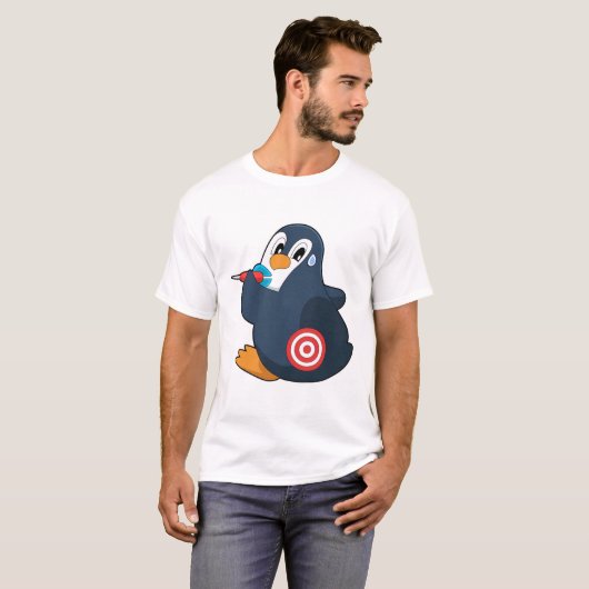 Penguin Darts Dart Dartboard T-shirt (Voorkant volledig)