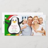 Penguin de Noël Carte photo de famille (Devant / Derrière)