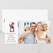 Penguin de Noël Carte photo de famille (Devant / Derrière)