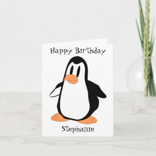 Penguin Design Carte d'anniversaire personnalisée