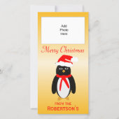 Penguin Design Carte photo de Noël personnalisée (Devant)