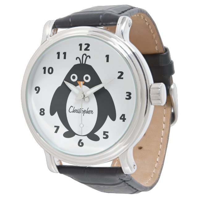 Penguin Design Horloge (Gekanteld)