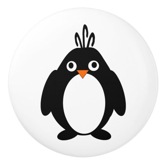 Penguin Design Keramische Knop (Voorkant)