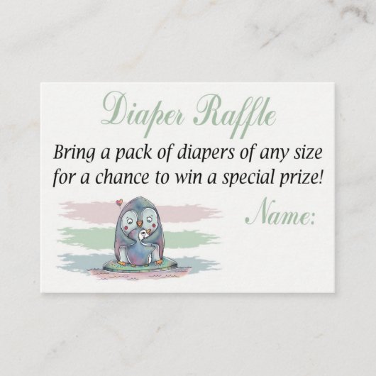 Penguin Diaper Raffle Tickets (Voorkant)