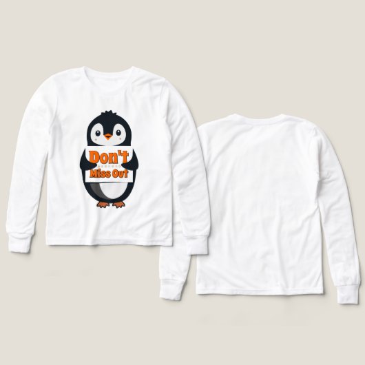 Penguin Don't Miss Out Throw Pillow (Motif Recto et Verso)