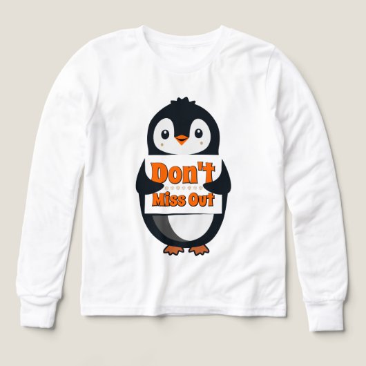 Penguin Don't Miss Out Throw Pillow (Voorkant)