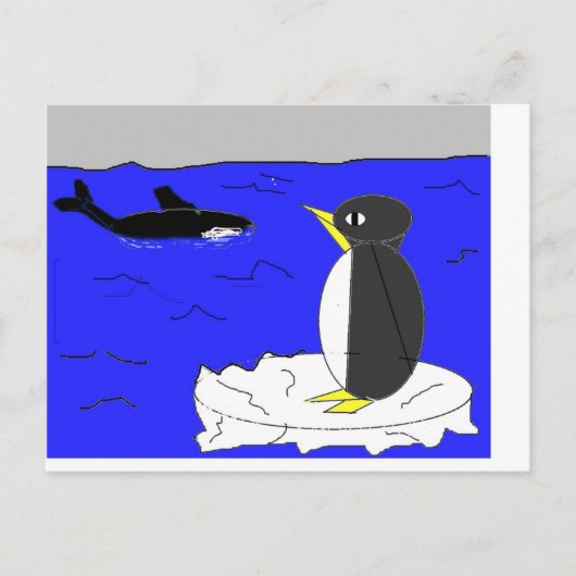Penguin Drawing Briefkaart (Voorkant)