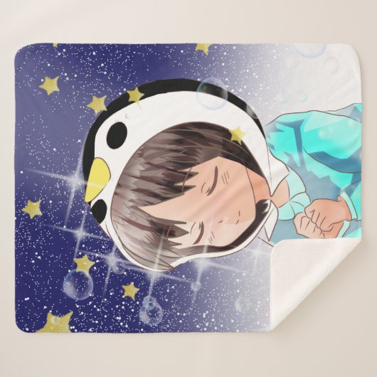 Penguin Dreams Sherpa Deken (Voorkant (horizontaal))