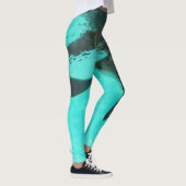 Penguin duikt in blauw water op leggings (Rechts)