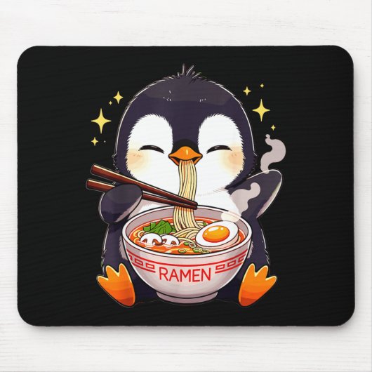 Penguin Eating Ramen  Muismat (Voorkant)