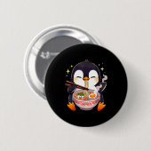 Penguin Eating Ramen  Ronde Button 5,7 Cm (Voorkant /achterkant)