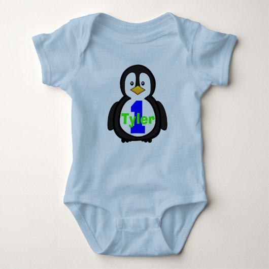 Penguin eerste verjaardag Boy Shirt (Voorkant)