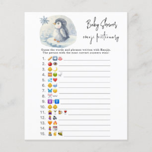 Penguin - Emoji afbeelding spel baby shower