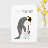 Penguin en chick perfecte pap verjaardagskaart kaart (Gele Bloem)
