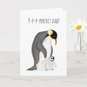 Penguin en chick perfecte pap verjaardagskaart kaart