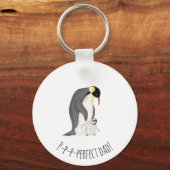 Penguin en chick 'perfecte vader' sleutelring sleutelhanger (Voorkant)