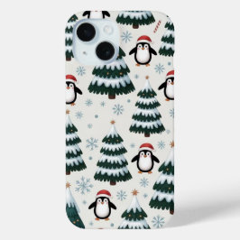 Penguin en kerstboom iPhone / iPad case