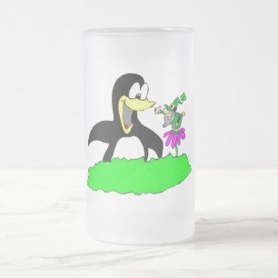 Penguin en Leprechaun Matglas Bierpul