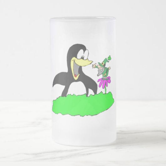 Penguin en Leprechaun Matglas Bierpul (Center)