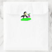 Penguin en Leprechaun Ronde Sticker (Tas)