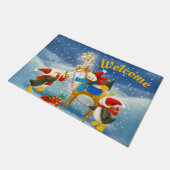 Penguin en Reindee Deurmat (Schuin)