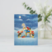 Penguin en rendier briefkaart (Staand voorkant)