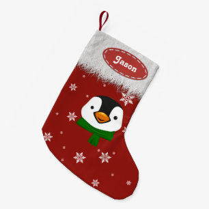 Penguin en Snowflakes - kerstkousen Kleine Kerstsok