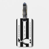 Penguin en Stripes Bagagelabel (Achterkant verticaal)