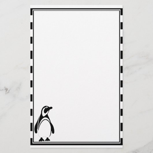 Penguin en Stripes Briefpapier (Voorkant)
