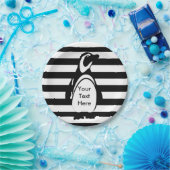 Penguin en Stripes Papieren Bordje (Feest)