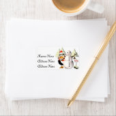 Penguin et les Étiquettes de adresse de snowman (En situation)