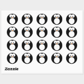 Penguin Eyes Ronde Sticker (Vel)