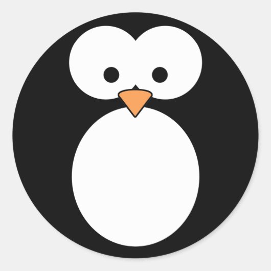 Penguin Eyes Ronde Sticker (Voorkant)