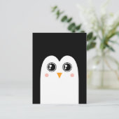 Penguin Face met Big Eyes Briefkaart (Staand voorkant)