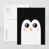 Penguin Face met Big Eyes Briefkaart (Voorkant / Achterkant)