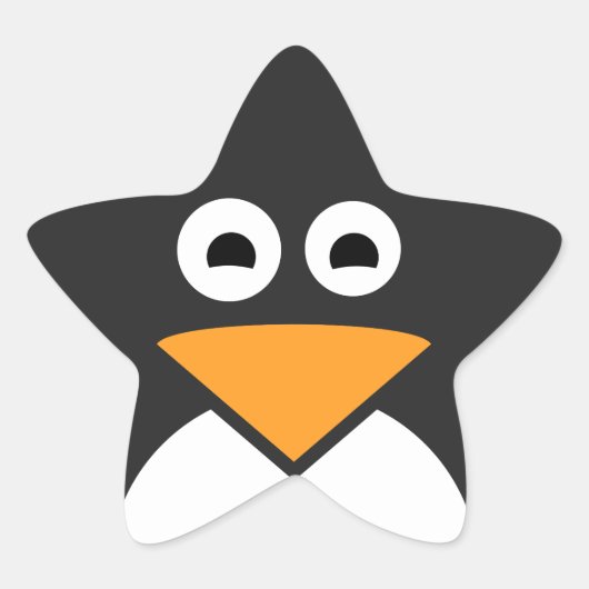 Penguin Face Ster Sticker (Voorkant)