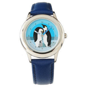 Penguin Familie met Baby Penguin Horloge