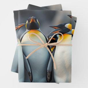 Penguin Familie Waterverf Ice Floe Adventure Inpakpapier Vel