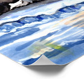 Penguin Family Chick Aurora Moon Romantic Poster (Hoek)