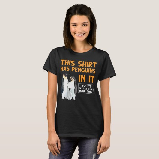 Penguin Family Funny Penguins T-shirt (Voorkant volledig)