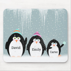 Penguin Family in Snow Muismat