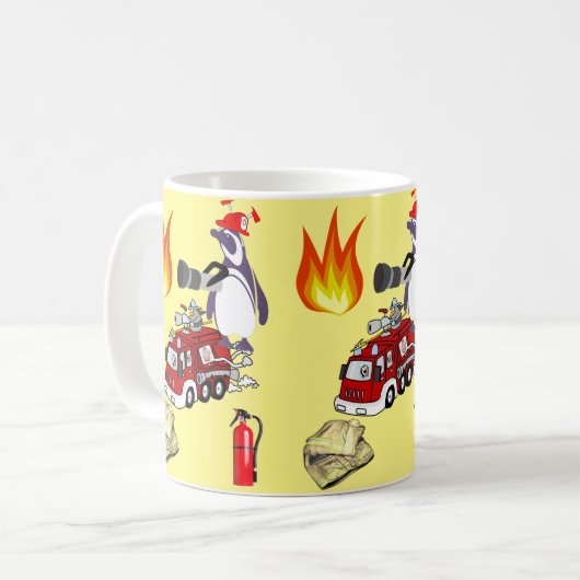 Penguin Fireman Mok (Voorkant links)