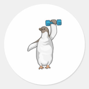 Penguin Fitness Dumbbell Ronde Sticker