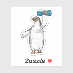 Penguin Fitness Dumbbell Sticker