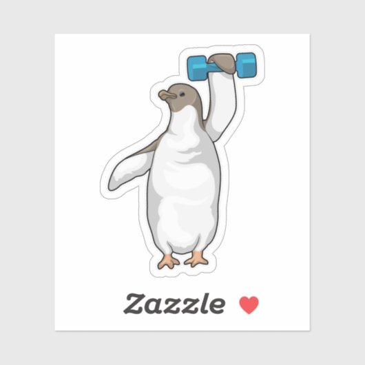 Penguin Fitness Dumbbell Sticker (Vel)
