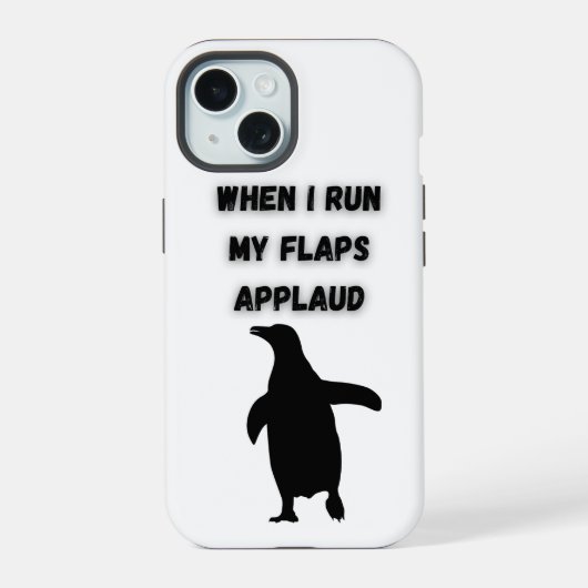 penguin flaps applaud inappropriate embarrassing iPhone 15 hoesje (Achterkant)
