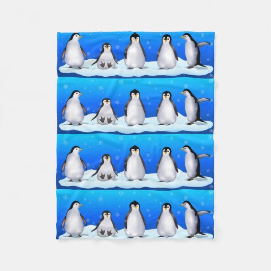 Penguin Fleece Deken (Voorkant)