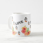 Penguin Floral Love Faith Hope Mug (Devant gauche)