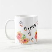 Penguin Floral Love Faith Hope Mug (Gauche)